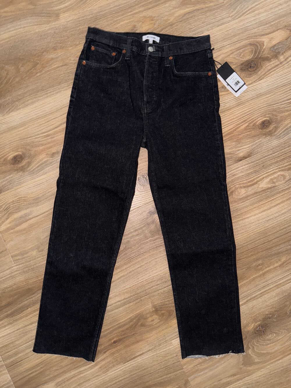 Re/Done Women’s 70’s Stove Pipe Black Jeans - size 29